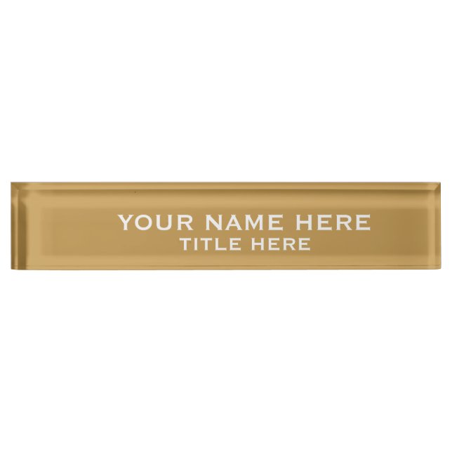 Placa De Nombre Crea tu propio oro (Anverso)