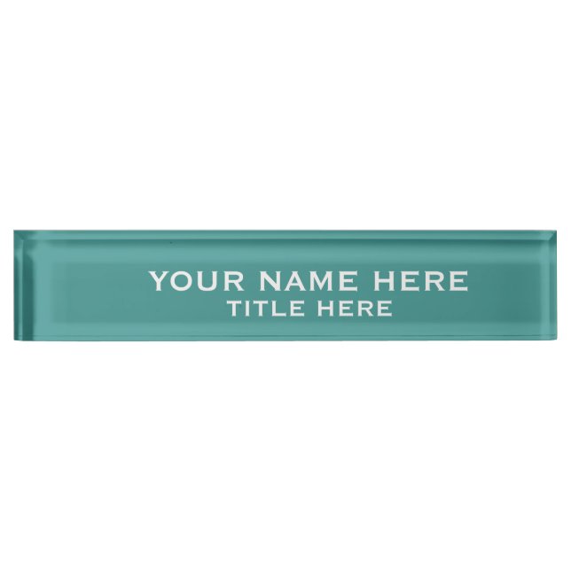 Placa De Nombre Crea tu propio Verde azulado (Anverso)