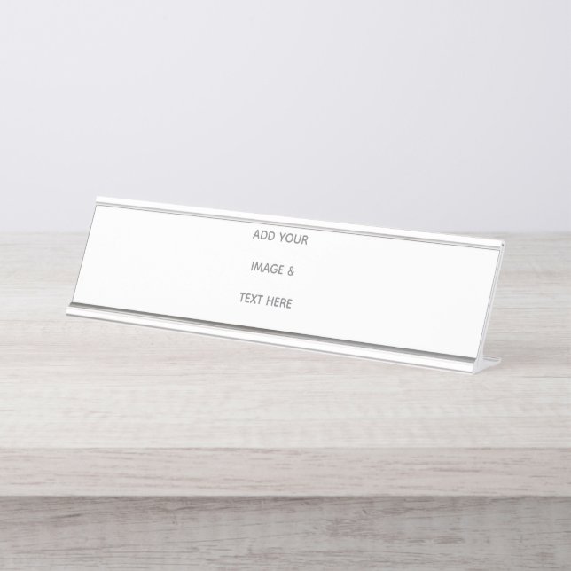 Placa De Nombre Create Your Own white  (Anverso)