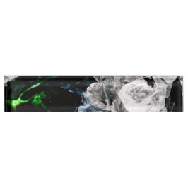 Placa De Nombre Cristales blancos en el espacio exterior negro