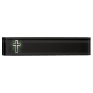 Placa De Nombre Crucifijo