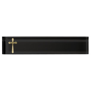 Placa De Nombre Cruz cristiana