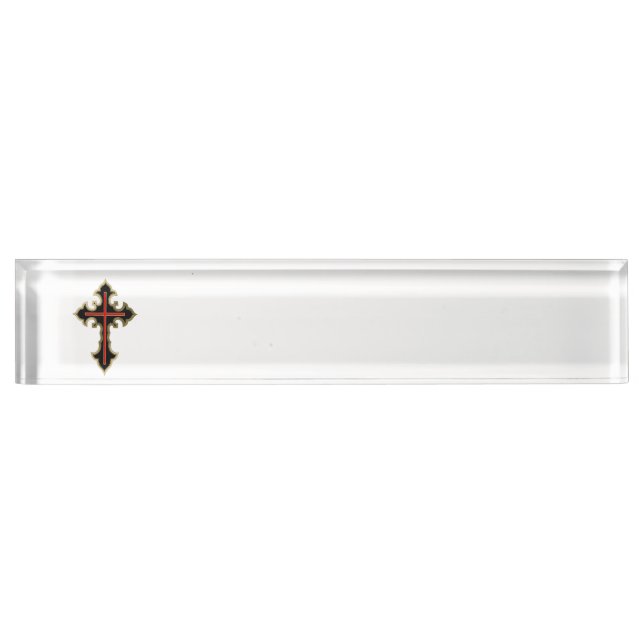 Placa De Nombre Cruz cristiana (Anverso)