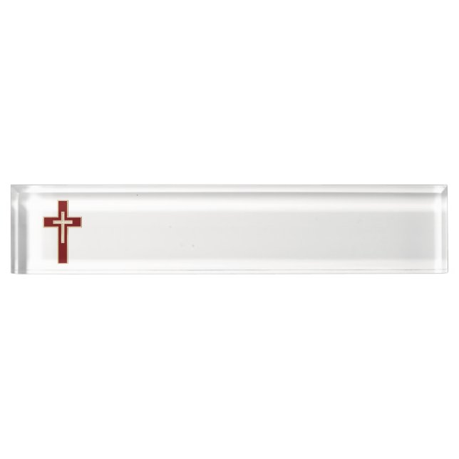 Placa De Nombre Cruz cristiana (Anverso)