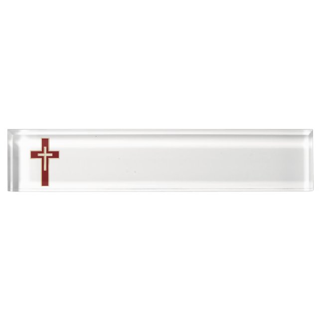 Placa De Nombre Cruz cristiana (Anverso)