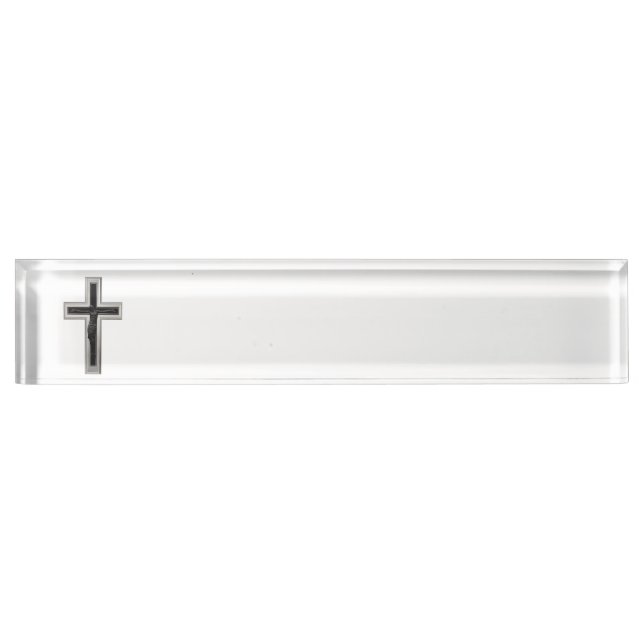 Placa De Nombre Cruz cristiana (Anverso)