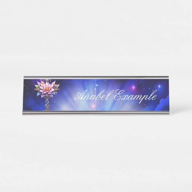 Placa De Nombre Cruz de Loto Celestial (Anverso)