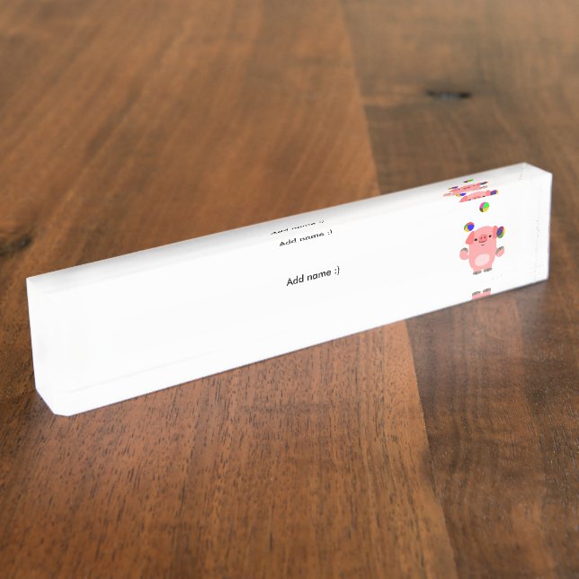 Placa De Nombre Cuidado Personalizado Malabarismo Papel de mesa de (Lateral)