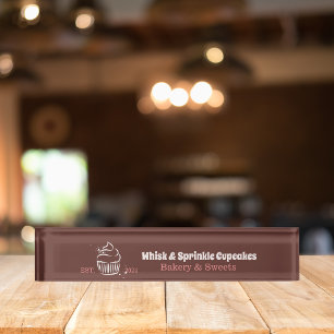 Placa De Nombre Cupcake Baker Bakery Chef Comedor