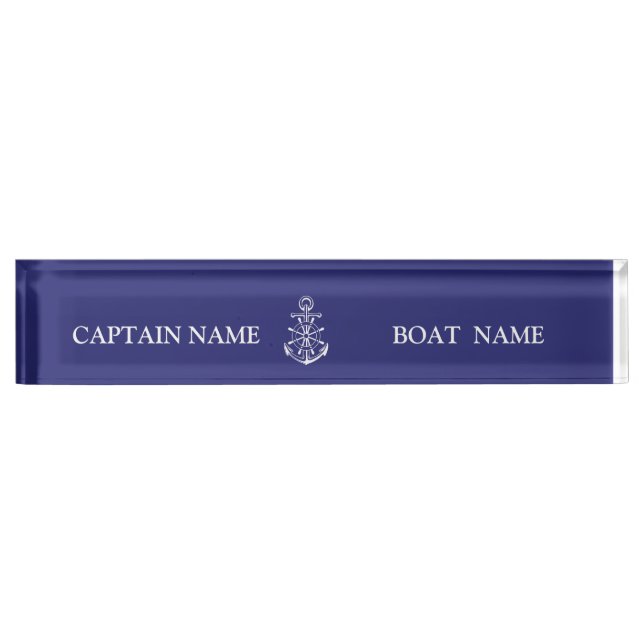 Placa De Nombre Custom boat captain name navy nautical sailor   (Anverso)