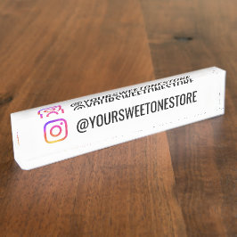 Placa De Nombre Custom Instagram Name & Social Media Icon 