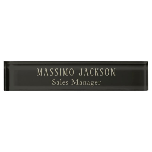 Placa De Nombre Custom pastel grey personalized minimalist name (Anverso)