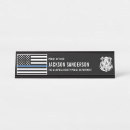 Placa De Nombre Custom Police Officer Department Thin Blue Line