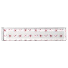 Placa De Nombre Cute Cherry Blossom Ribbon Design 