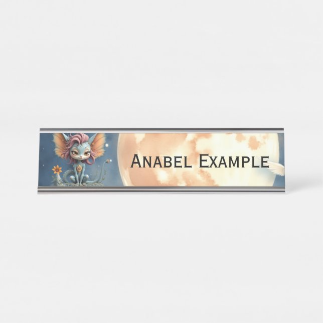 Placa De Nombre Cute Moonlit Fantasy Creature  (Anverso)