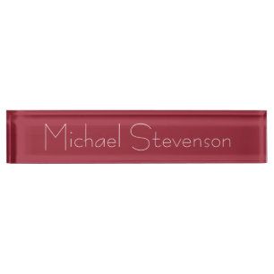 Placa De Nombre Cute Personalizar Textos Moderno Red Business Name