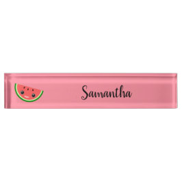 Placa De Nombre Cute Watermelon