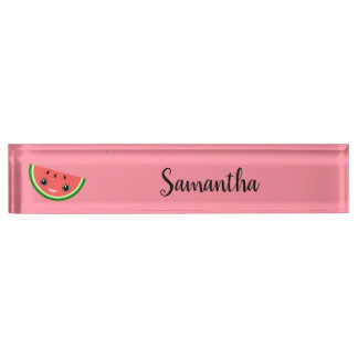 Placa De Nombre Cute Watermelon