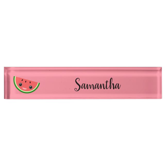 Placa De Nombre Cute Watermelon (Anverso)
