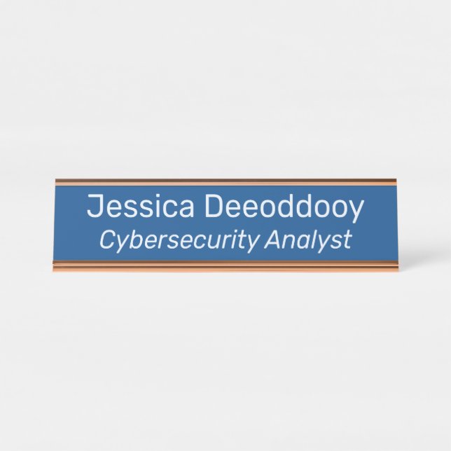 Placa De Nombre Cybersecurity Analyst Blue (Anverso)