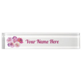 Placa De Nombre Dahlias Deslumbrantes Personalizados