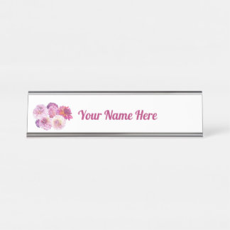 Placa De Nombre Dahlias Deslumbrantes Personalizados 