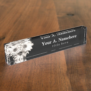 Placa De Nombre Daisies Desk Nameplate