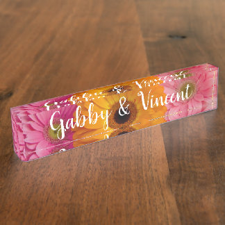 Placa De Nombre Daisy Trio Boda Floral