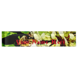 Placa de nombre de abeja de burbujas