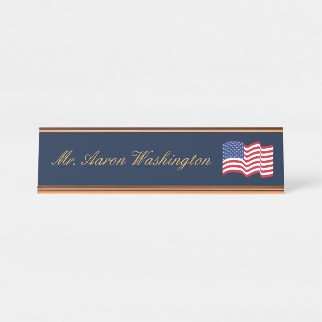Placa de nombre de bandera americana clásica (Anverso)