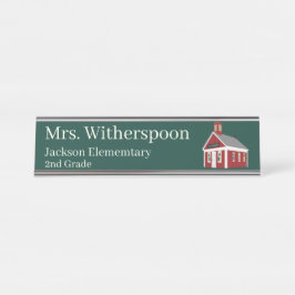 Placa de nombre de color de la escuela de profesor