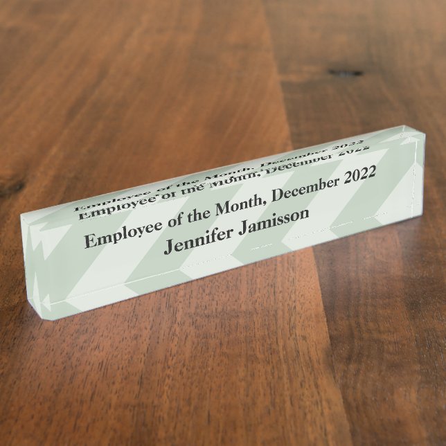 Placa de nombre de escritorio acrílico, empleado d (Lateral)