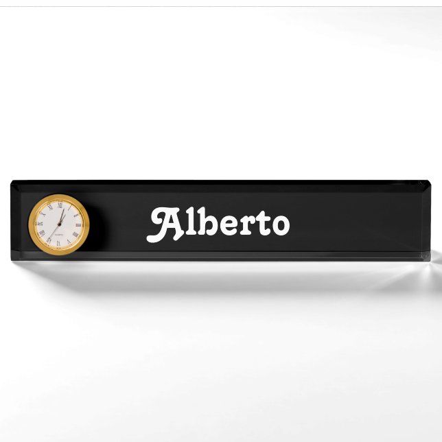 Placa de nombre de escritorio Alberto (Anverso)