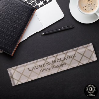 Placa de nombre de escritorio con diamante en colo