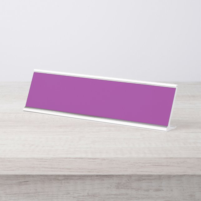 Placa de nombre de escritorio con gradiente rosa S (Anverso)