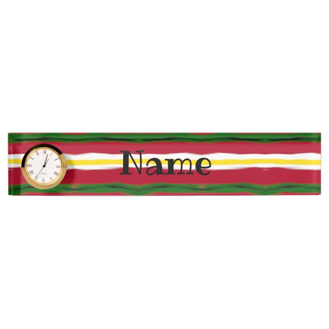 Placa de nombre de escritorio con opción de reloj  (Anverso)