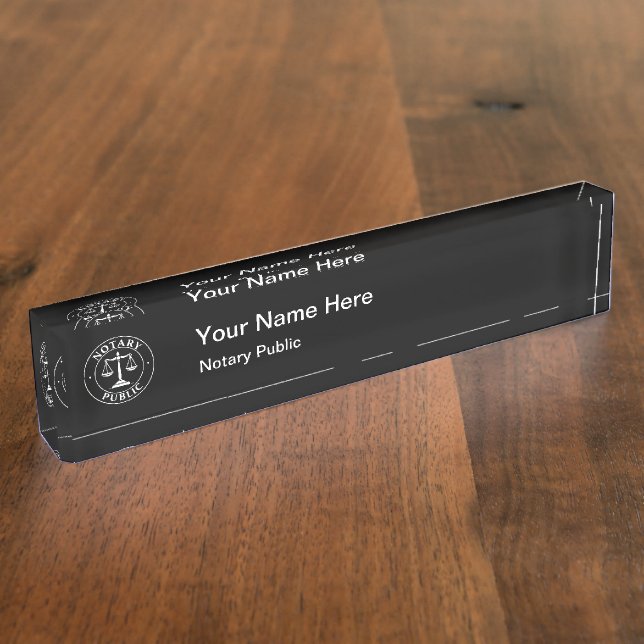 Placa de nombre de escritorio de acrílico con logo (Lateral)