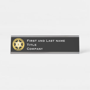 PLACA DE NOMBRE DE ESCRITORIO DE BADGE DEL AGENTE