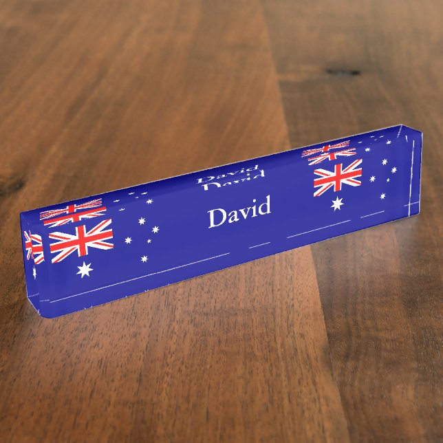 Placa de nombre de escritorio de bandera australia (Lateral)