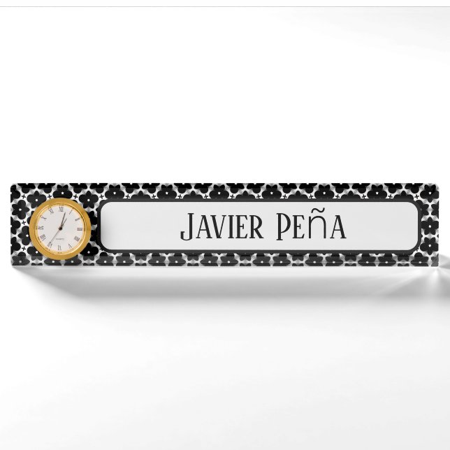 Placa de nombre de escritorio de jardín gótico (Anverso)