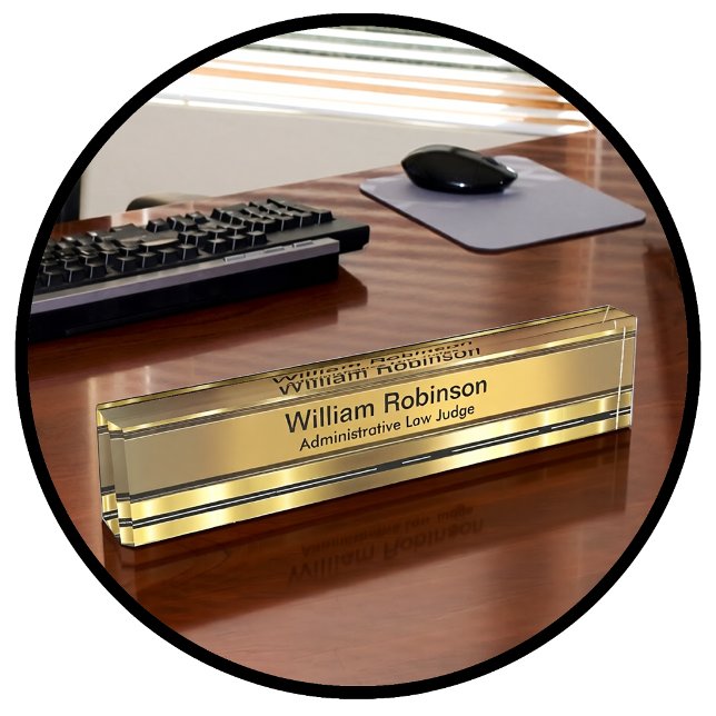 Placa de nombre de escritorio de juez de derecho a (Subido por el creador)