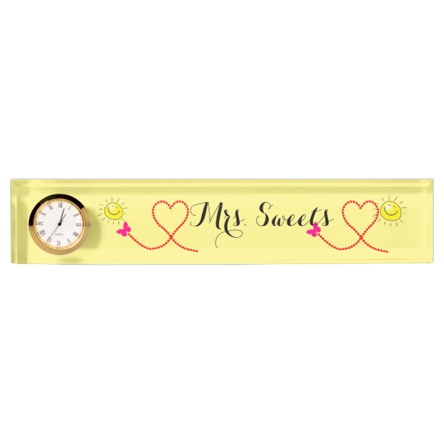 placa de nombre de escritorio de mariposa (Anverso)