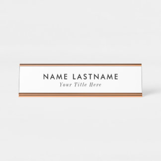 Placa de nombre de escritorio de moda con nombre y