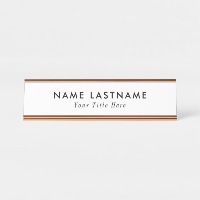 Placa de nombre de escritorio de moda con nombre y (Anverso)