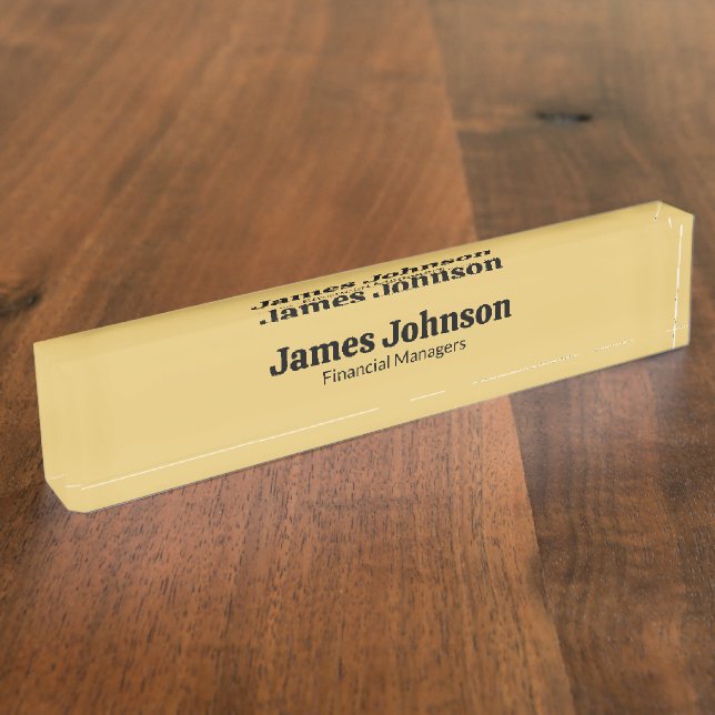 Placa de nombre de escritorio de oro cepillado ret (Lateral)