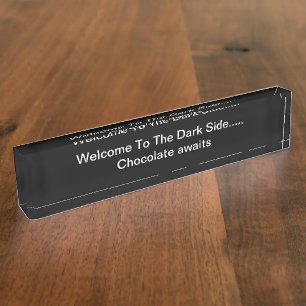 Placa de nombre de escritorio divertida Tema de hu