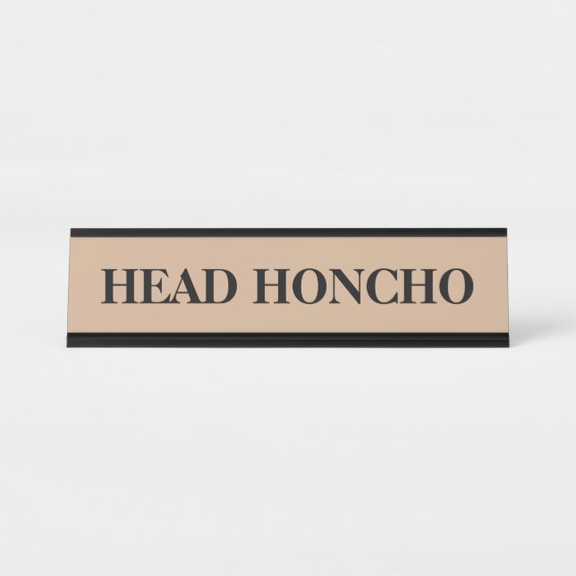 Placa de nombre de escritorio El Jefe Mandamás (Anverso)