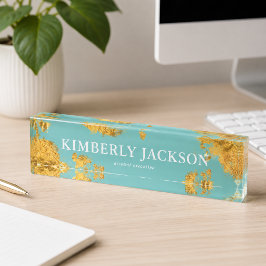 Placa de nombre de escritorio elegante moderna en 