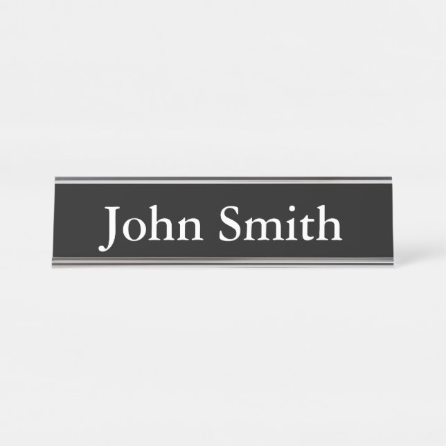 Placa de nombre de escritorio, estándar (2" x 8"), (Anverso)