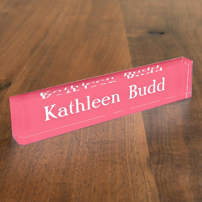 Placa de nombre de escritorio HAMbyWG - Rosa rosad (Lateral)